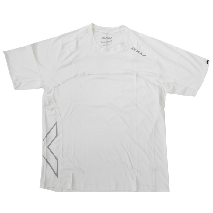 2XU Short Sleeve Fibretech T-Shirt White/Reflective - Mens