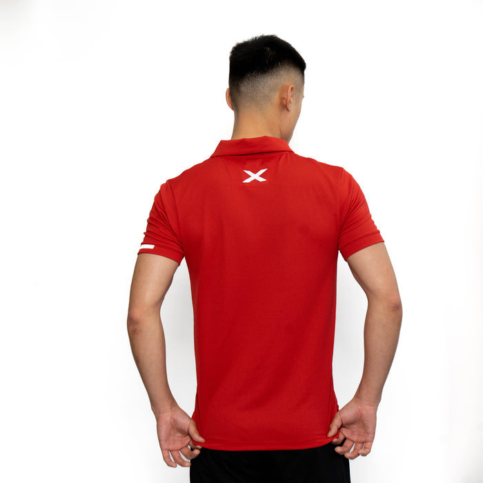 2XU PERFORMANCE POLO RED/REFLECTIVE - MEN'S