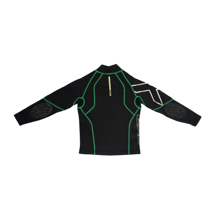 Youth Long Sleeve Titanium Compression Top Black/Green - Girls
