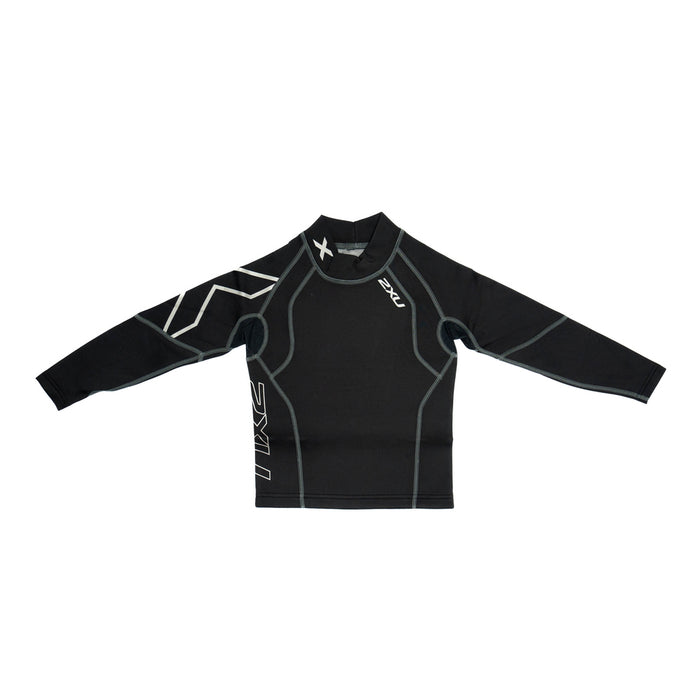 Youth Long Sleeve Power Compression Top Black/Reflective - Girls