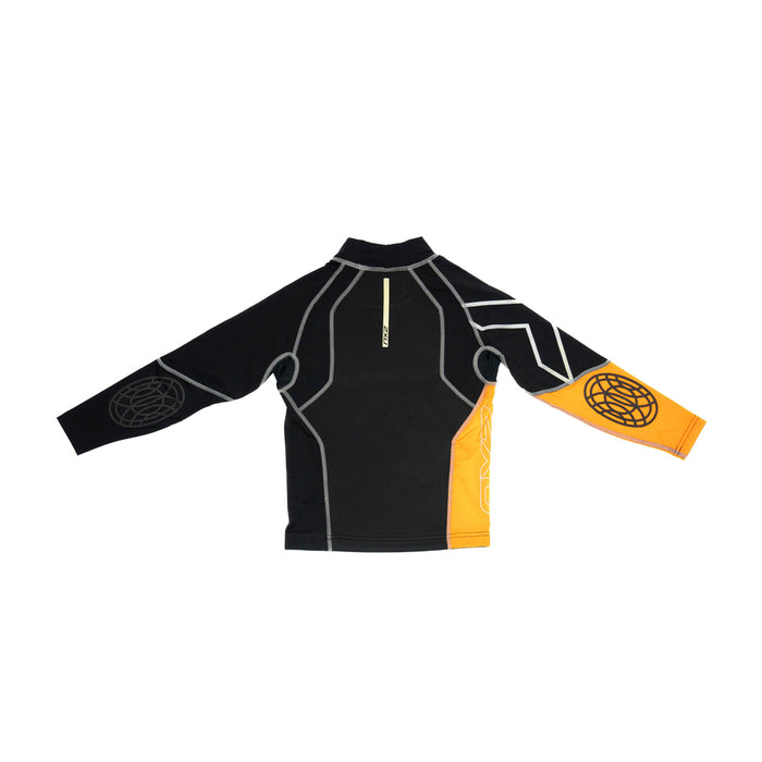 Youth Long Sleeve Therma Compression Top Black/Orange - Girls