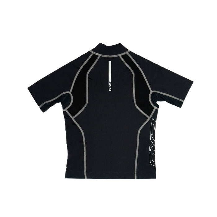 Youth Short Sleeve Power Compression Top Black/Reflective - Girls