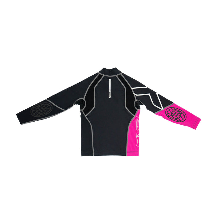 Youth Long Sleeve Power Compression Top Black/Rose - Girls
