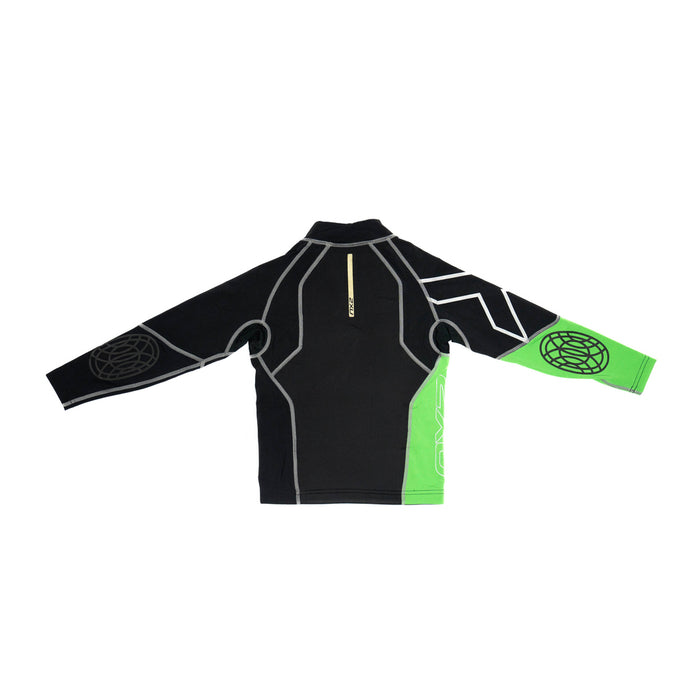Youth Long Sleeve Therma Compression Top Black/Green - Girls