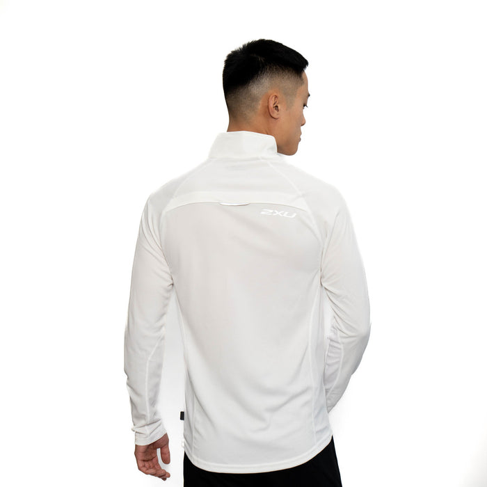 2XU Half Zip Long Sleeve White/Reflective - Men's