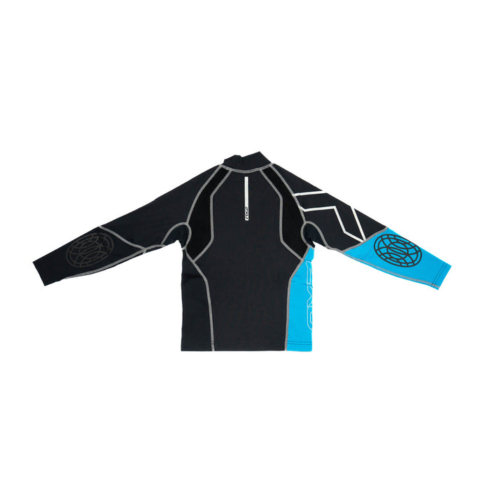 Youth Long Sleeve Power Compression Top Black/Blue - Girls