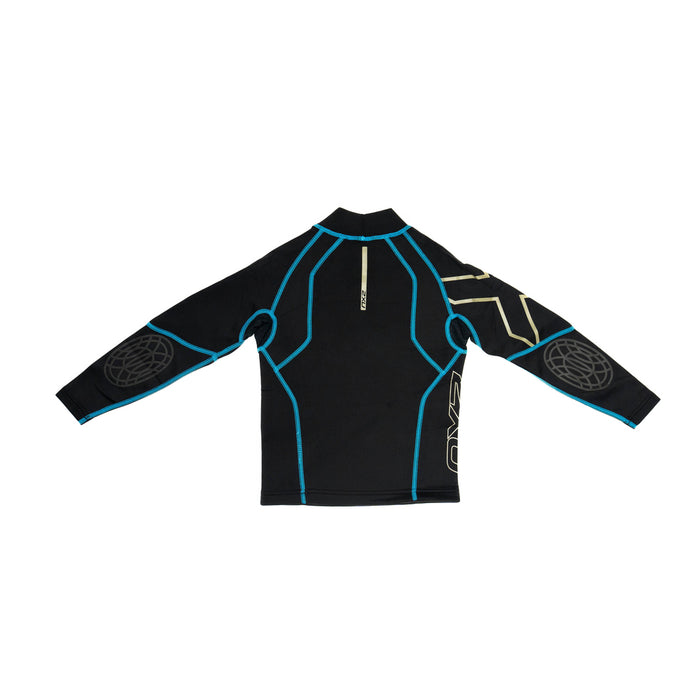 Youth Long Sleeve Titanium Compression Top Black/Blue - Girls